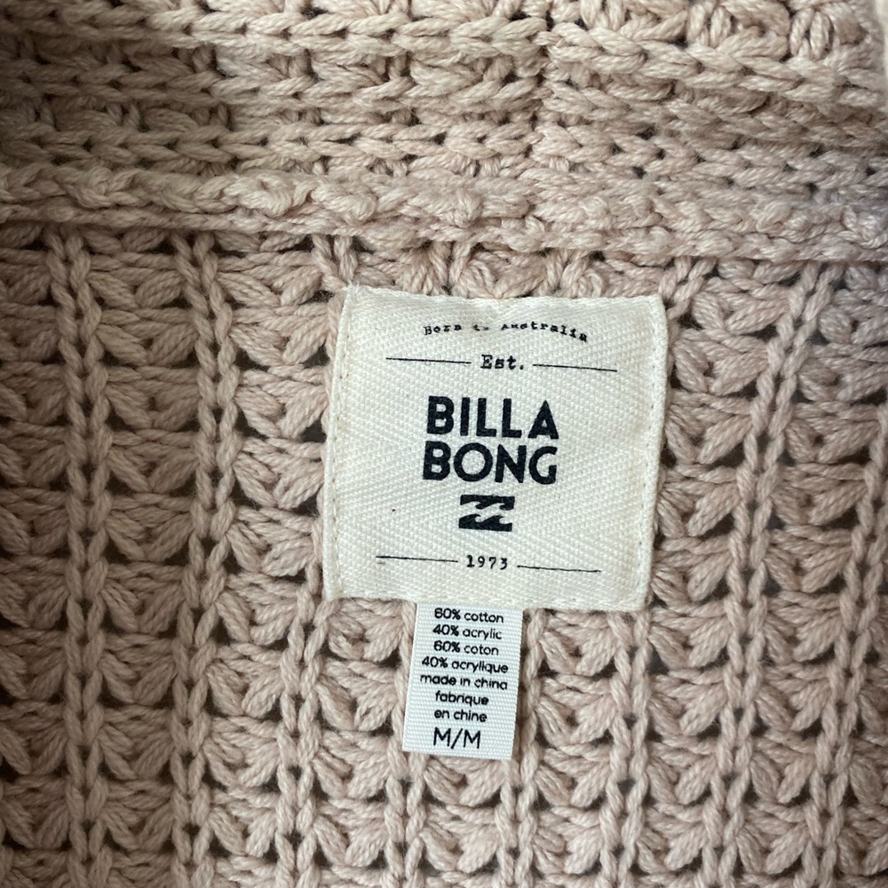 Billabong Medium Knit Sweater Cream Colored Waffle View 2